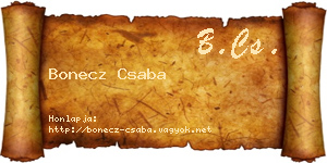 Bonecz Csaba névjegykártya